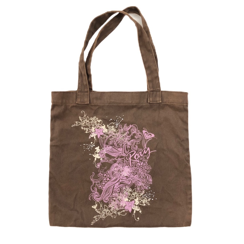 Roxy Brown Floral Embellished Tote Bag